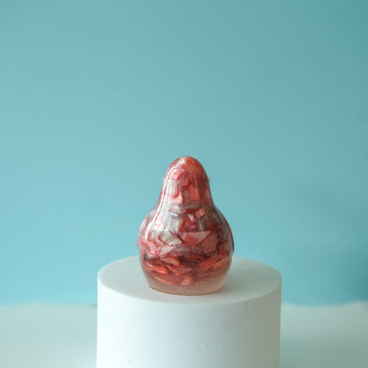 Pink Resin Bird Paperweight – Handmade Botanical Desk Décor Gift | Acorn & Artisan