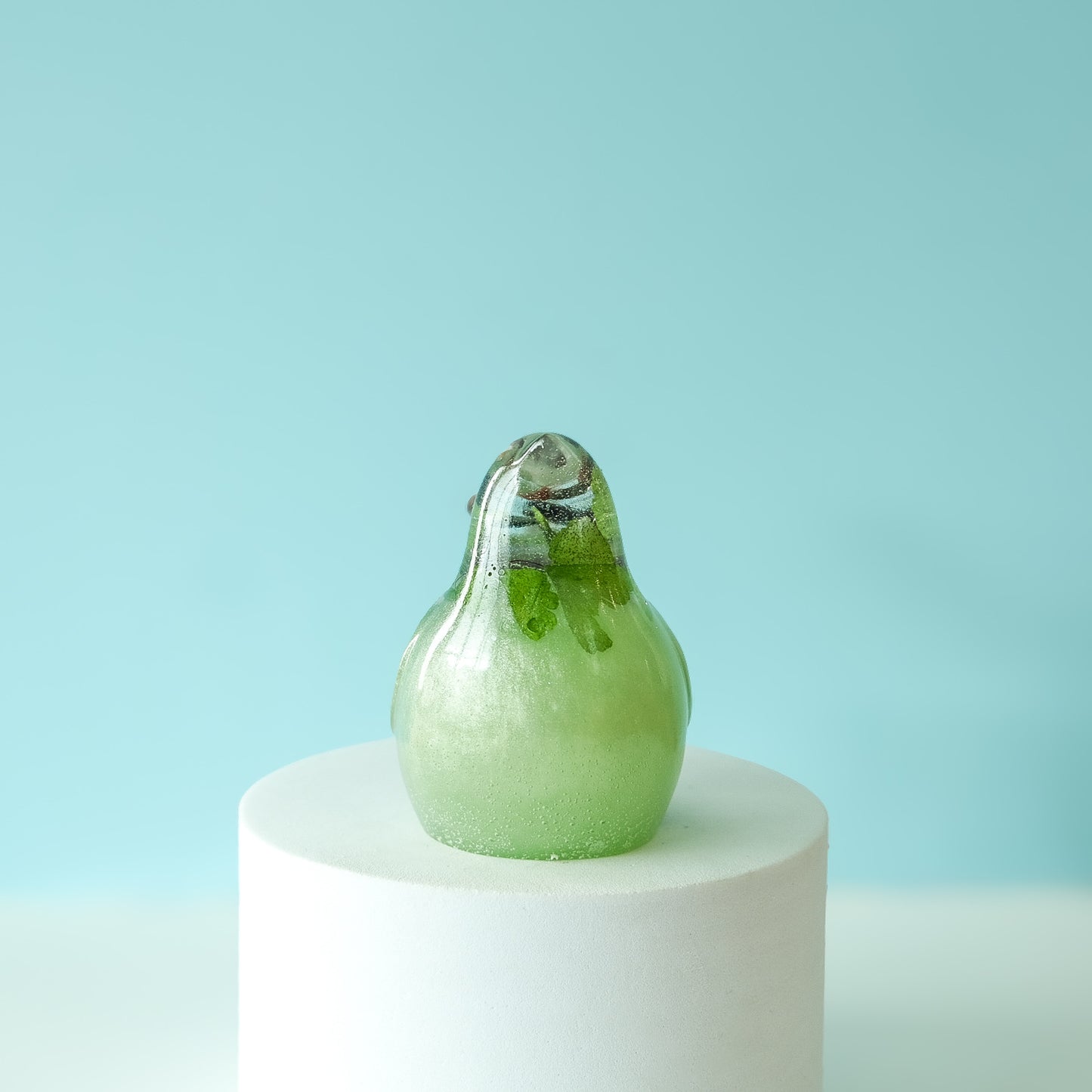Green Resin Bird Paperweight – Handmade Botanical Décor Gift | Acorn & Artisan