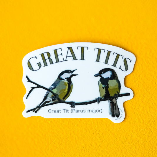 Great Tits Sticker – Funny Bird Lover Vinyl Decal | Acorn & Artisan