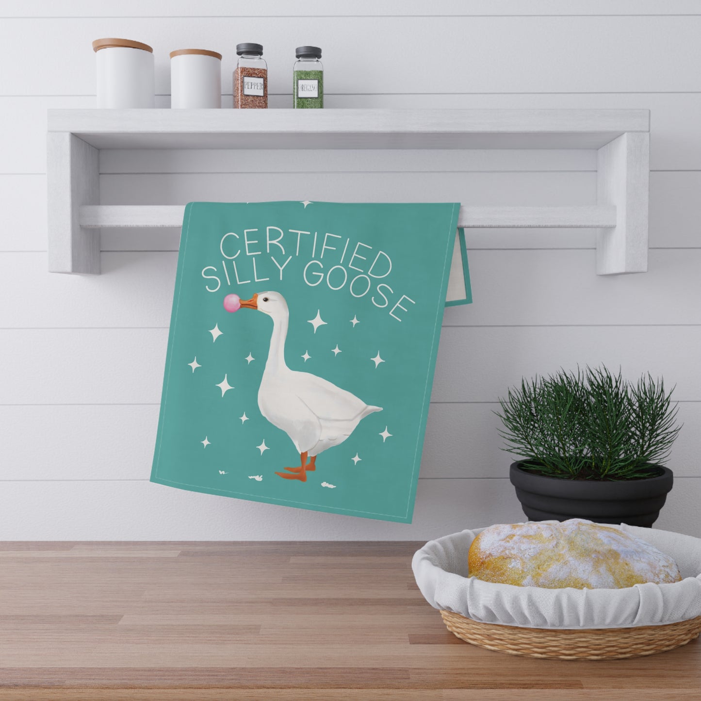 Certified Silly Goose Tea Towel | Funny Kitchen Pun Gift
