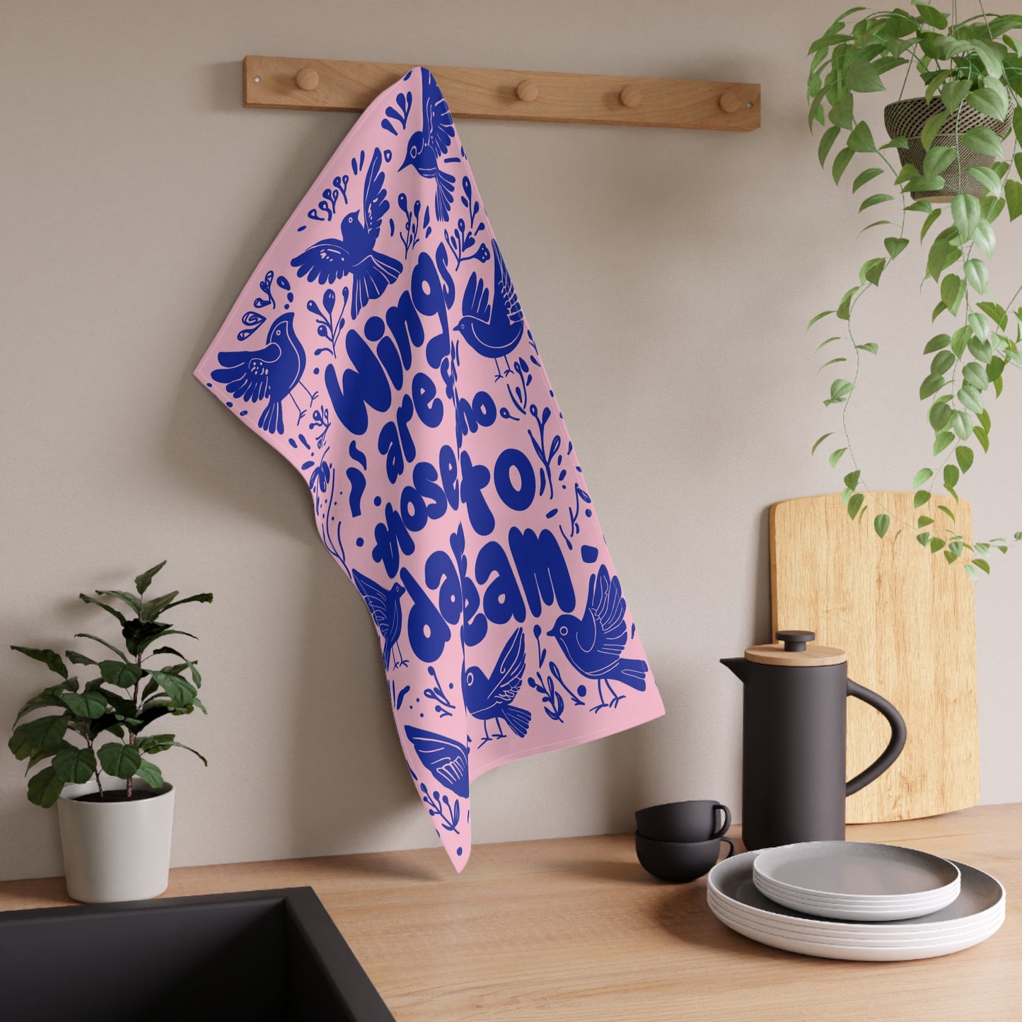 Dreamy Bird Print Tea Towels - Inspirational Kitchen Decor, Gift for Home Chefs, Bird Lovers, Housewarming, or Special Occasions