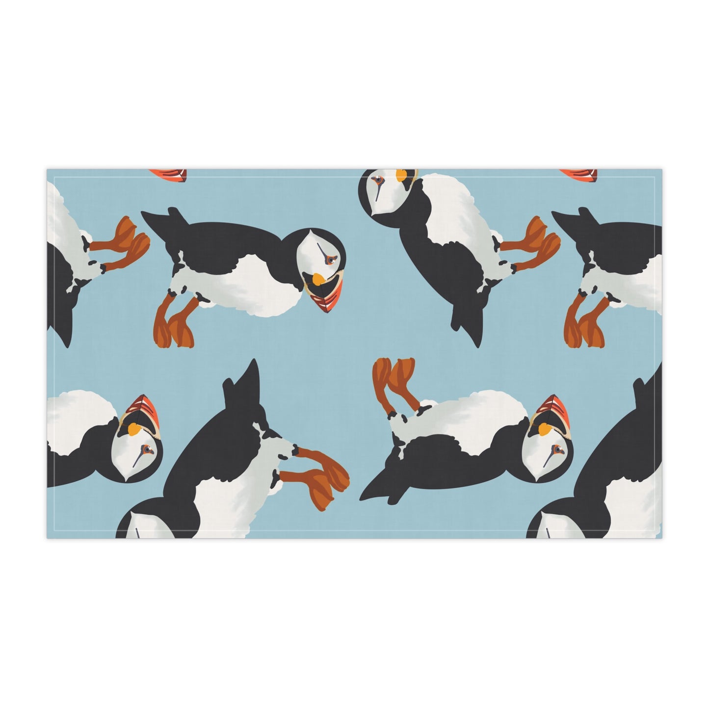 Puffin Pattern Tea Towel | Bird Lover Kitchen Decor