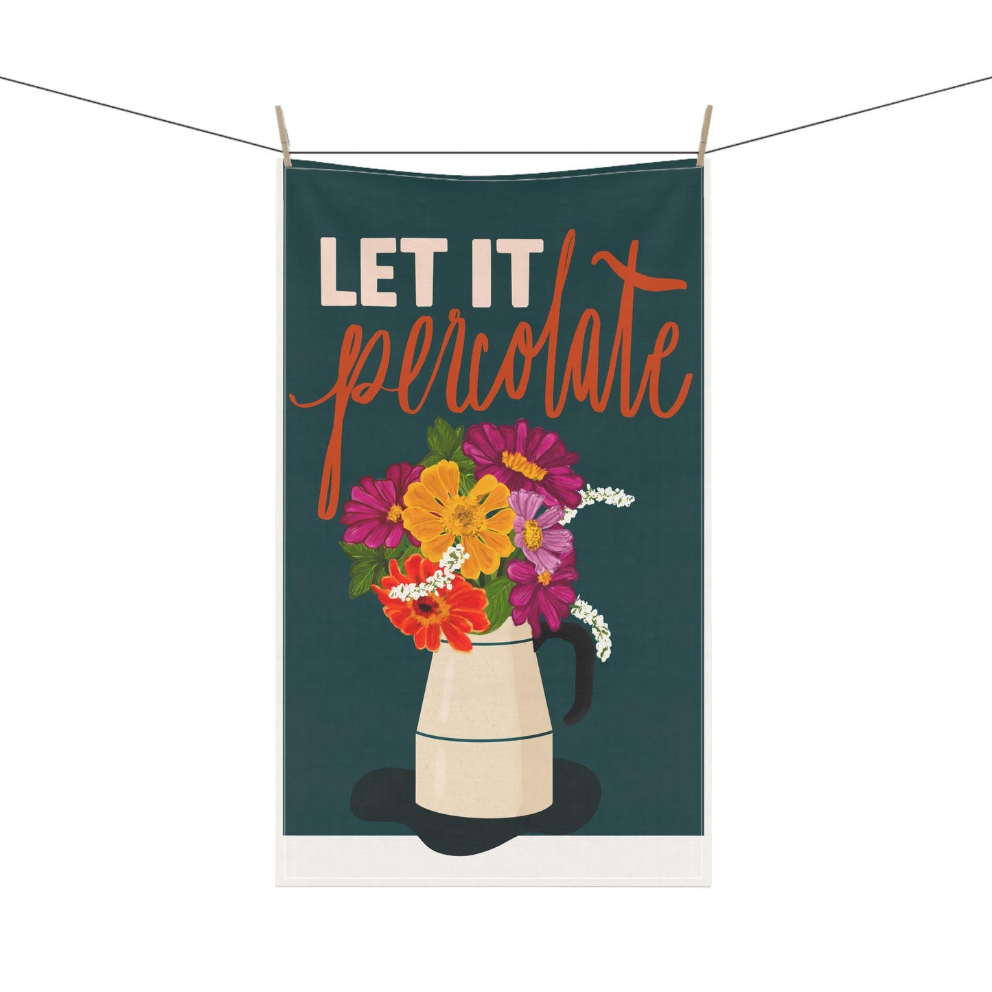 Let It Percolate Tea Towel | Coffee Lover Kitchen Gift