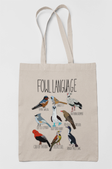 Fowl Language Tote Bag – Funny Bird Lover Canvas Bag | Acorn & Artisan