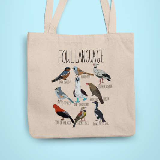 Fowl Language Tote Bag – Funny Bird Lover Canvas Bag | Acorn & Artisan