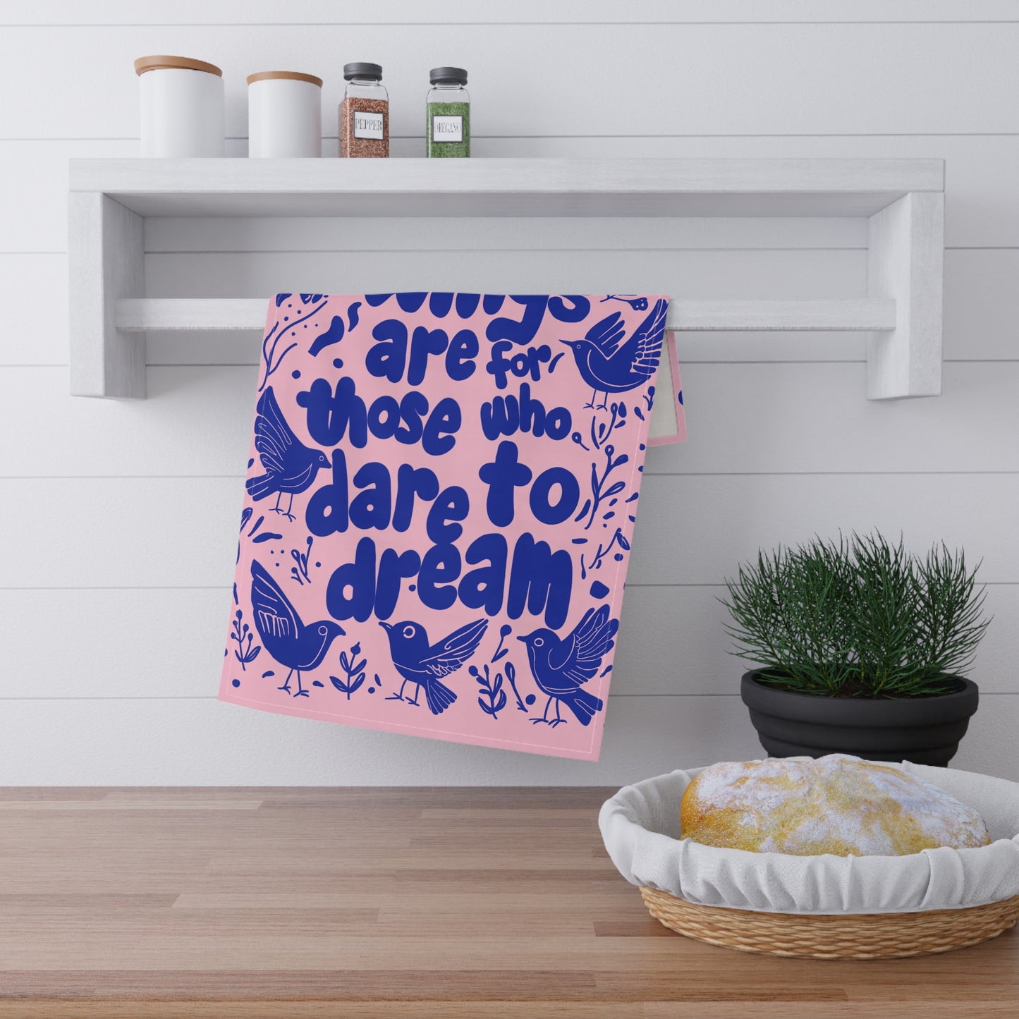 Dreamy Bird Print Tea Towels - Inspirational Kitchen Decor, Gift for Home Chefs, Bird Lovers, Housewarming, or Special Occasions