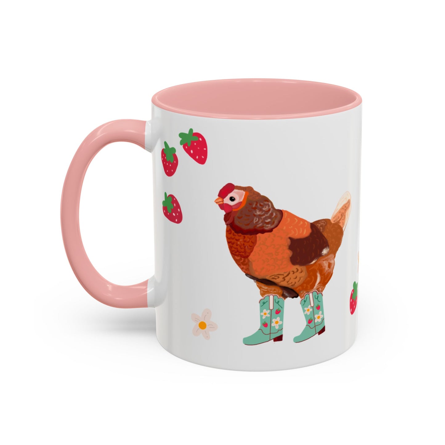 Berry Cowgirl Chicken, Farmhouse Coffee Mug, Cute Animal Design