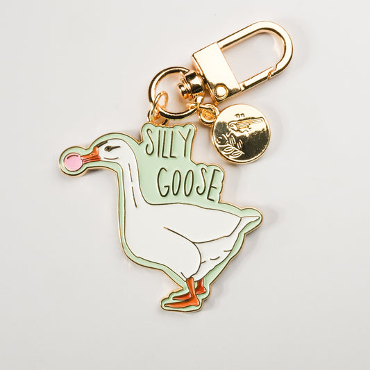 Silly Goose Enamel Keychain