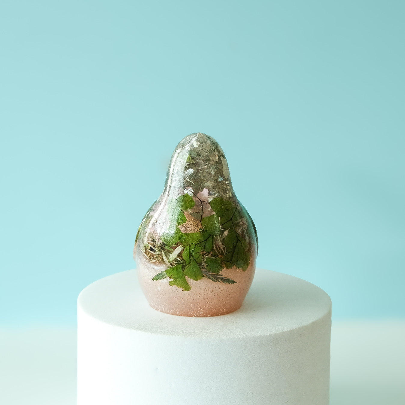 Pink Resin Bird Paperweight – Handmade Botanical Décor Gift | Acorn & Artisan