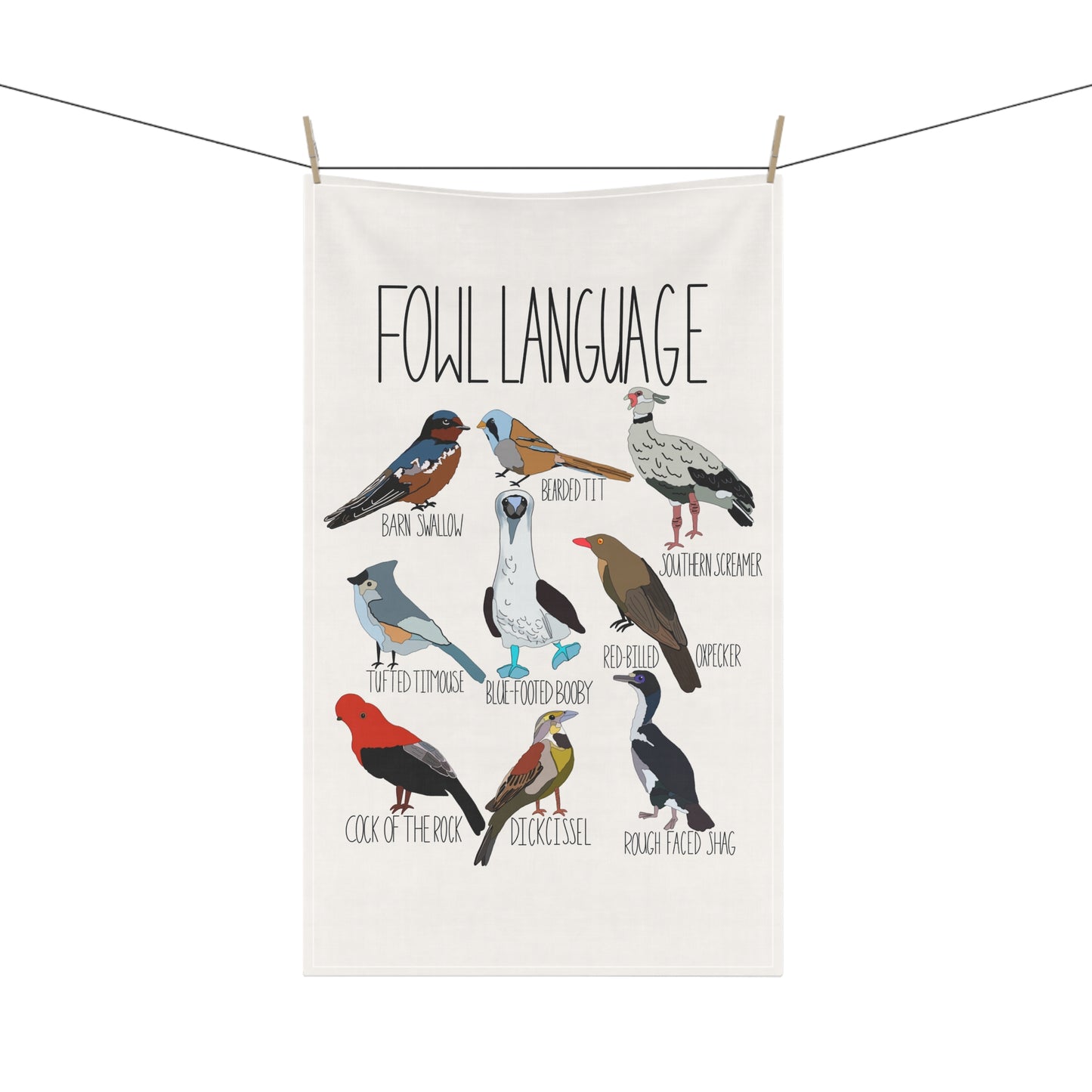 Fowl Language Tea Towel | Funny Bird Pun Kitchen Gift