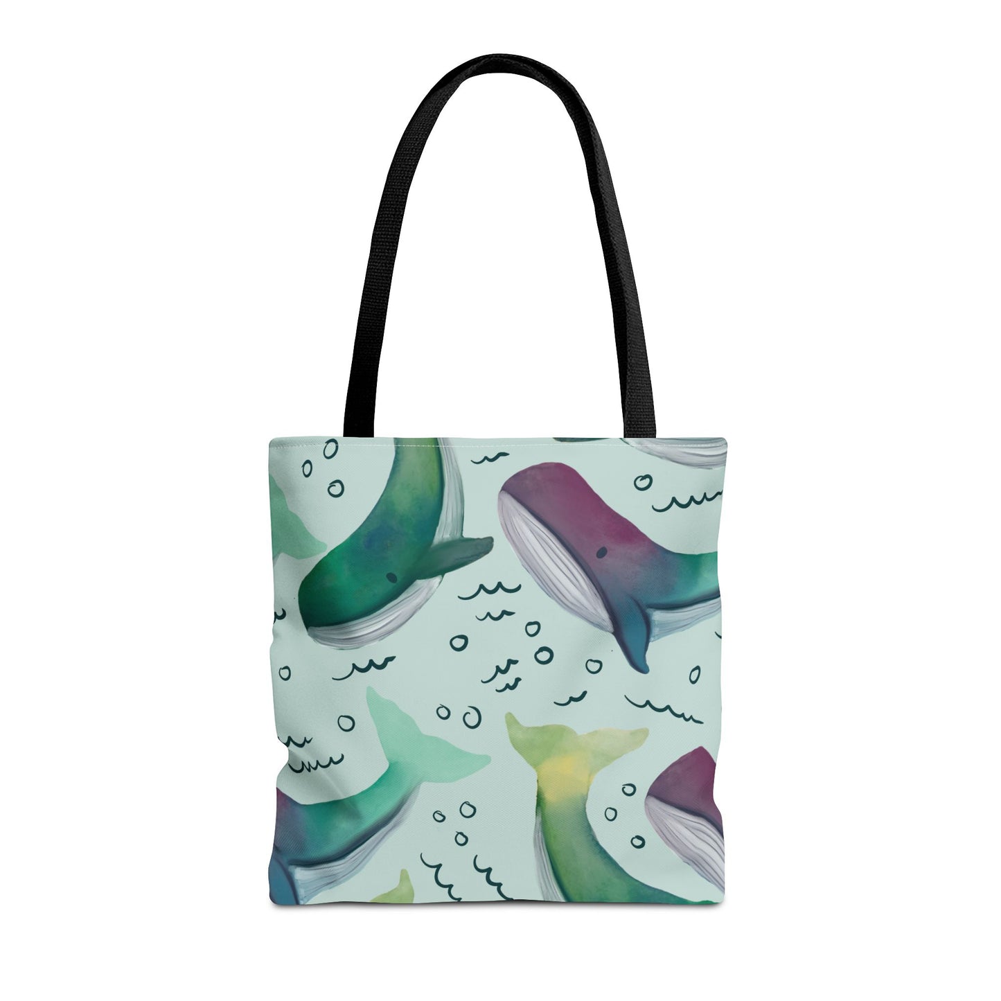 Watercolor Whale Tote Bag | Eco-Friendly Reusable Bag for Ocean Lovers