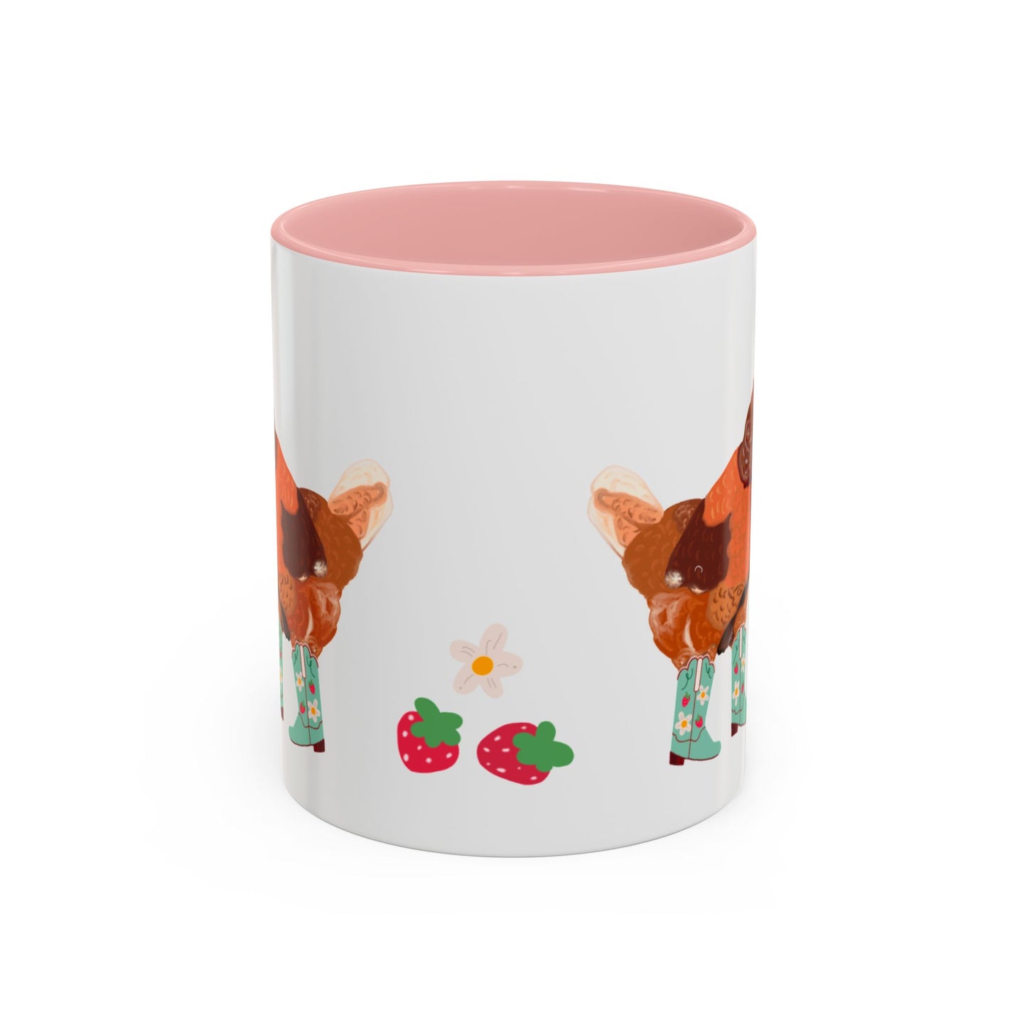 Berry Cowgirl Chicken, Farmhouse Coffee Mug, Cute Animal Design