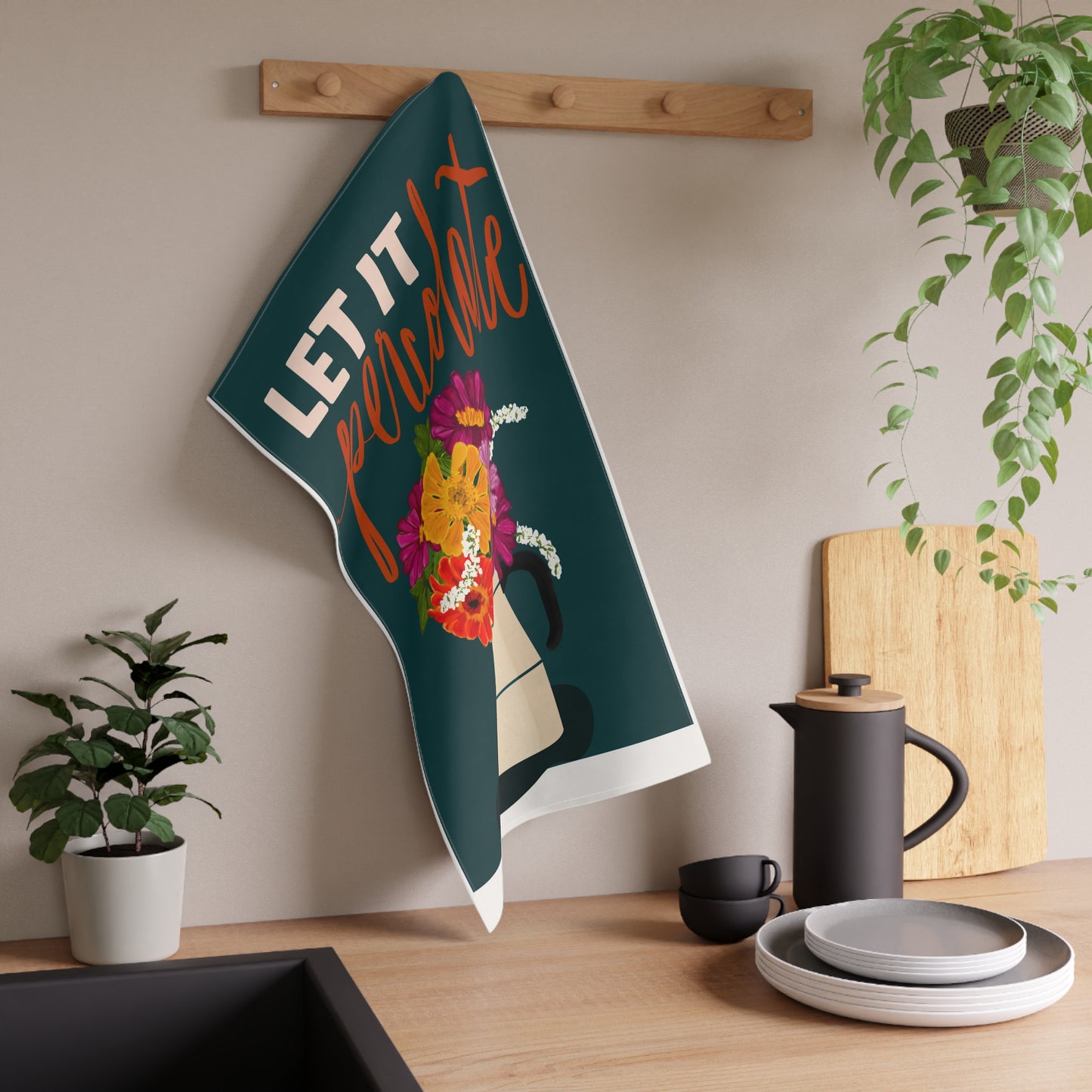 Let It Percolate Tea Towel | Coffee Lover Kitchen Gift