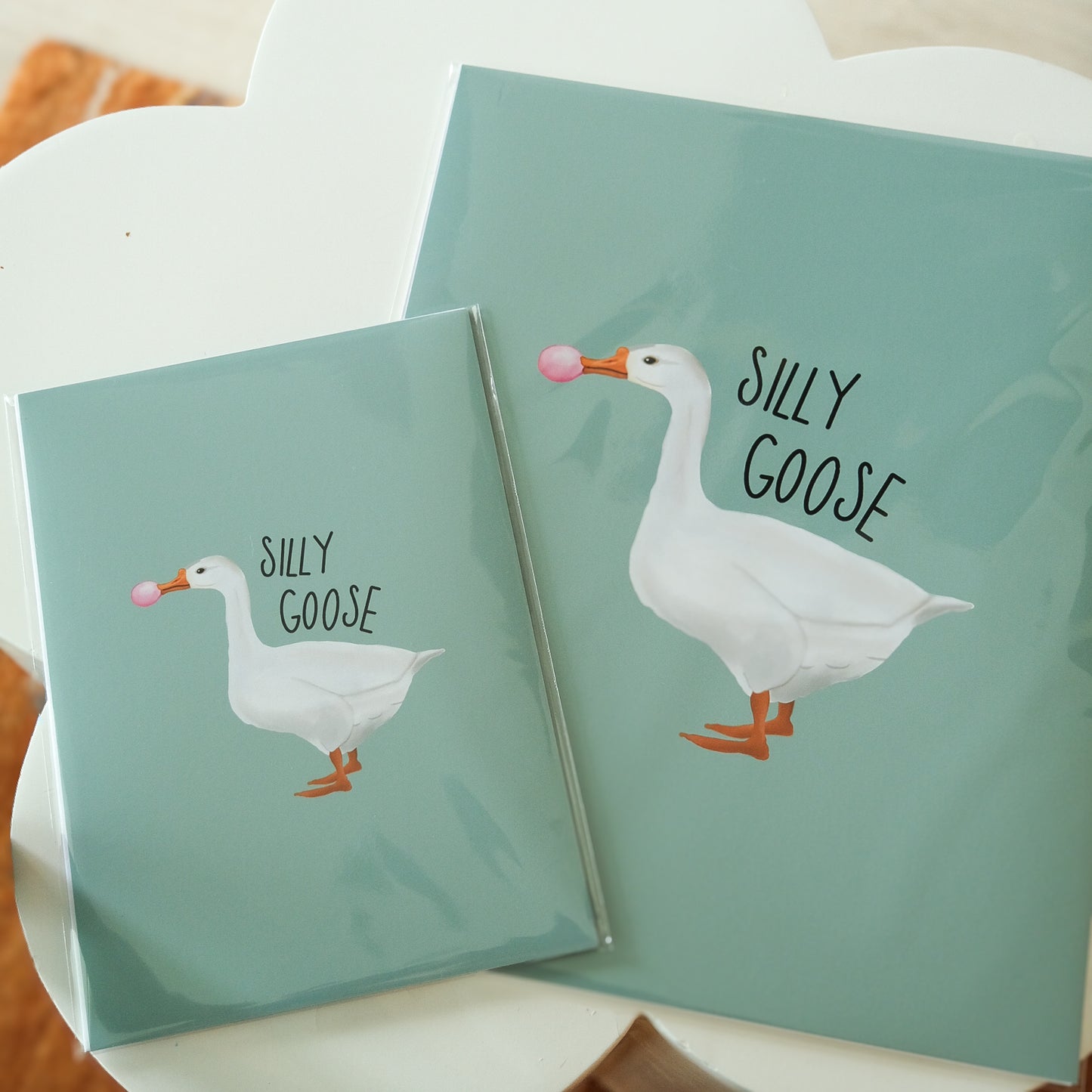Silly Goose Art Print – Funny Goose Wall Decor, Whimsical Animal Illustration, Cute Gift for Friends, Bird Lovers & Pun Fans