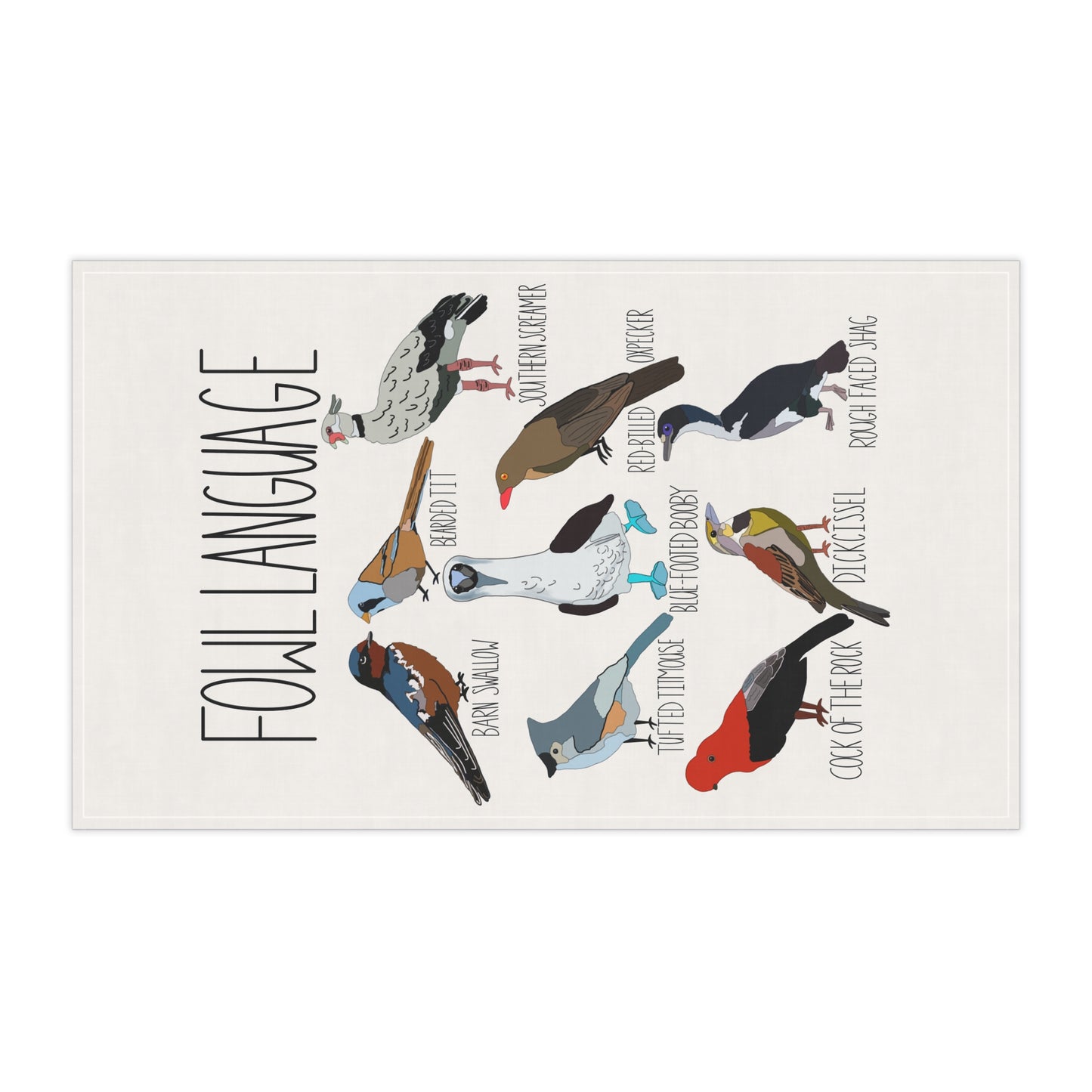 Fowl Language Tea Towel | Funny Bird Pun Kitchen Gift
