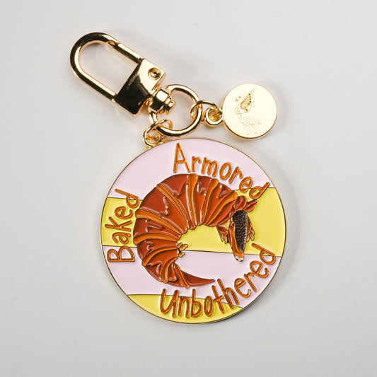 Armadillo Croissant Enamel Keychain
