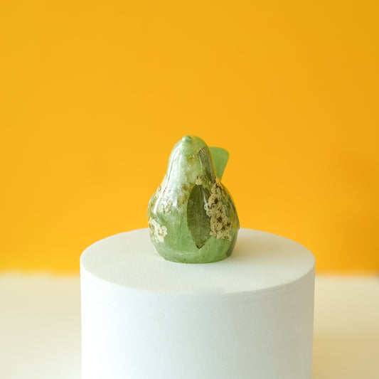 Green Resin Bird Paperweight – Handmade Botanical Décor Gift | Acorn & Artisan