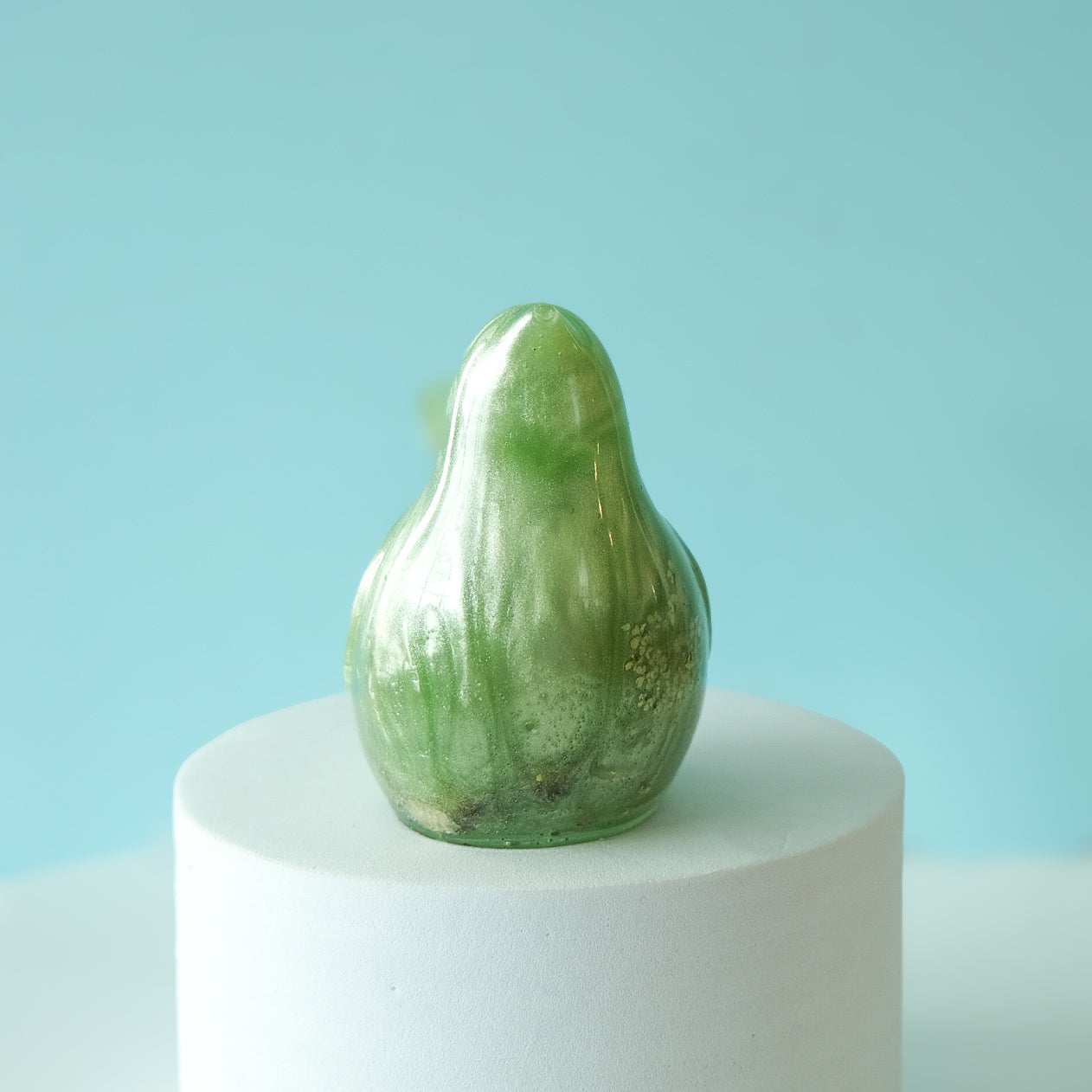 Green Resin Bird Paperweight – Handmade Botanical Desk Décor | Acorn & Artisan