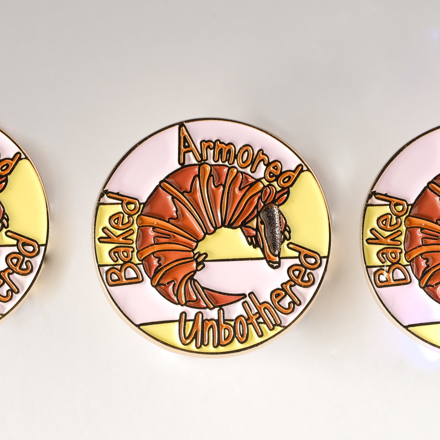 Armadillo Croissant Enamel Pin