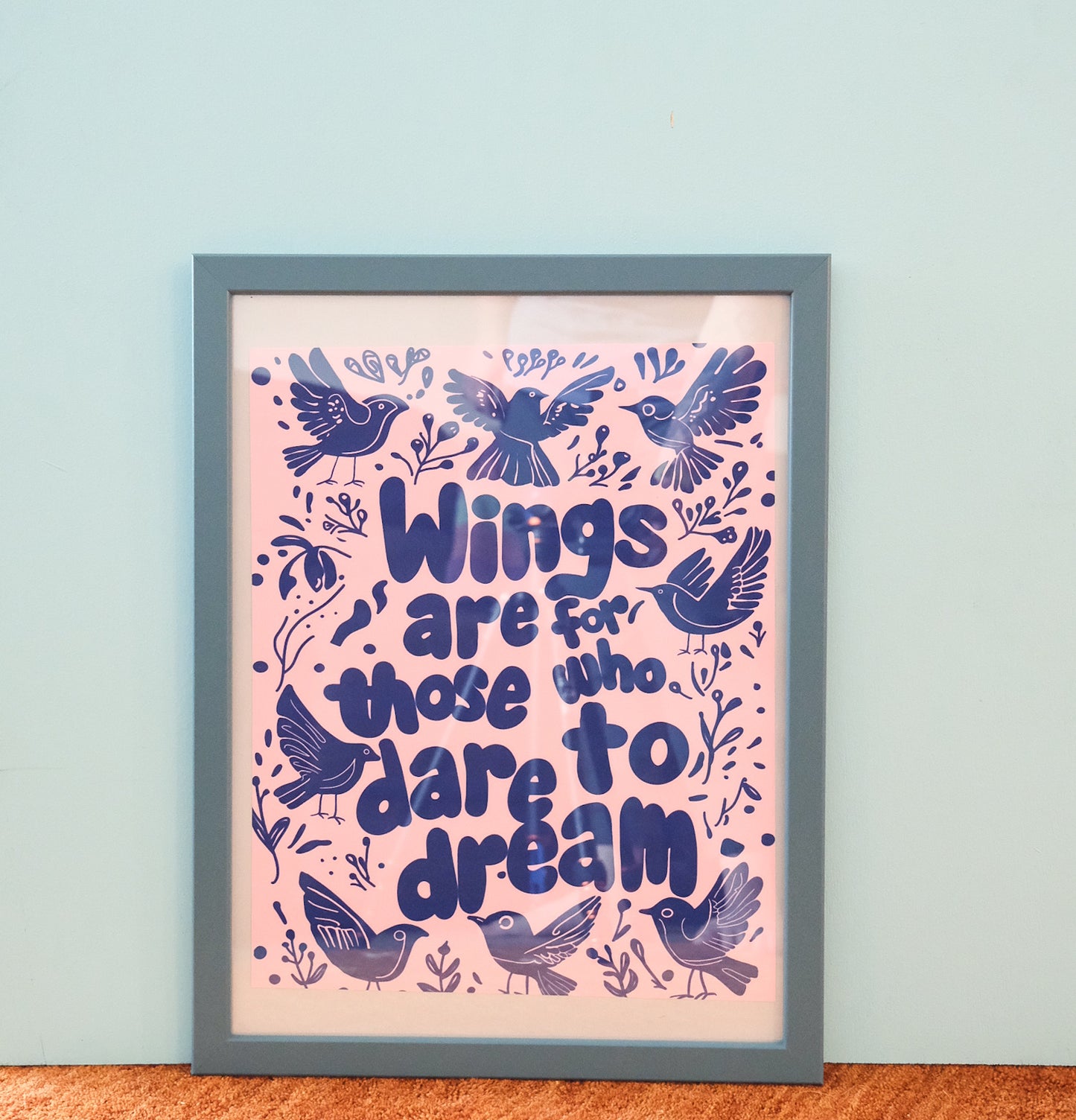 Wings Are for Dreamers Poster – Inspirational Bird Wall Art | Acorn & Artisan