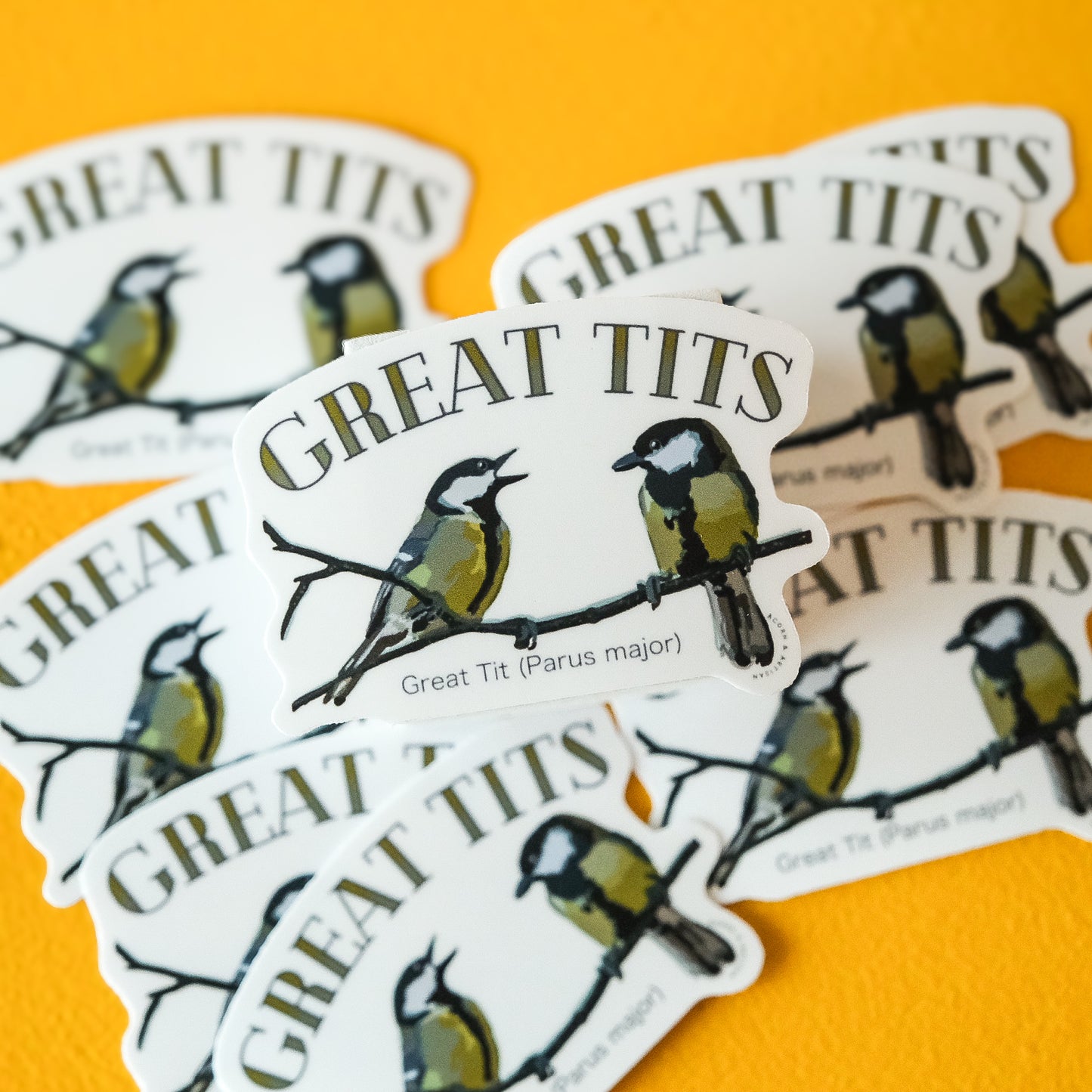 Great Tits Sticker – Funny Bird Lover Vinyl Decal | Acorn & Artisan