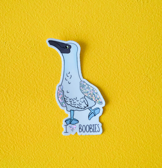 Blue-Footed Booby "I Love Boobies" Vinyl Sticker | 3" Waterproof Vinyl