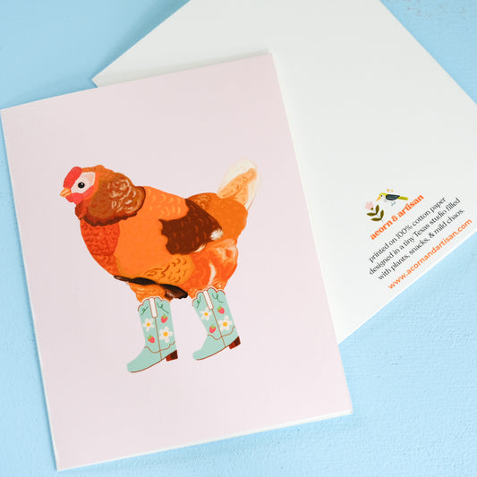 Cowgirl Chicken Greeting Card | Acorn & Artisan