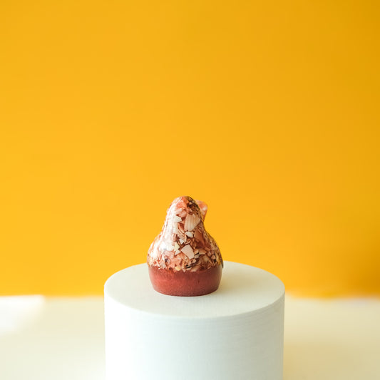 Red Resin Bird Paperweight – Handmade Botanical Décor Gift | Acorn & Artisan