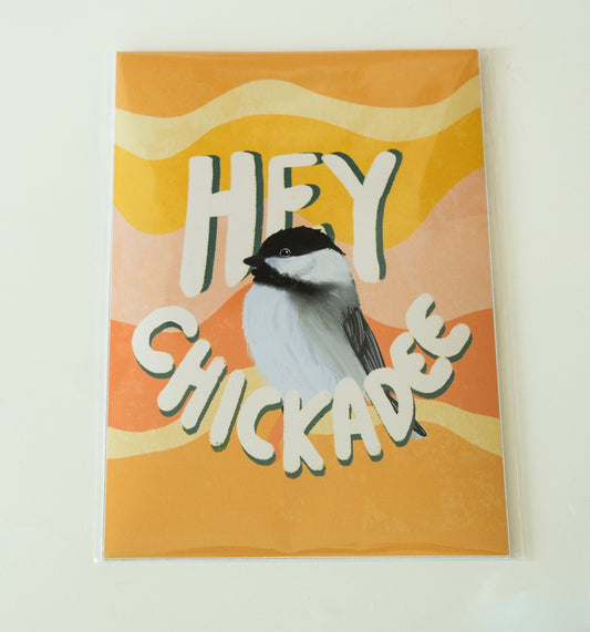 Hey Chickadee Art Print – Punny Bird Lover Wall Décor | Acorn & Artisan