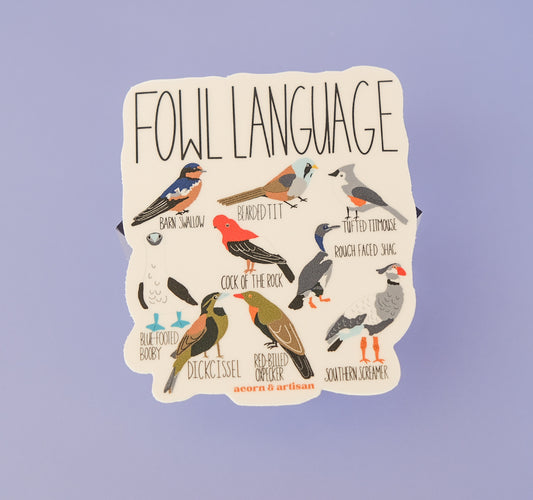 Vinyl Sticker – Fowl Language Bird Illustration