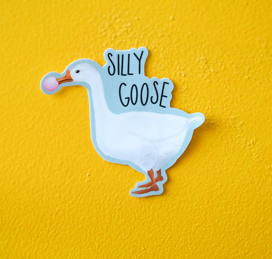 Silly Goose Sticker – Funny Bubble Gum Bird Decal | Acorn & Artisan