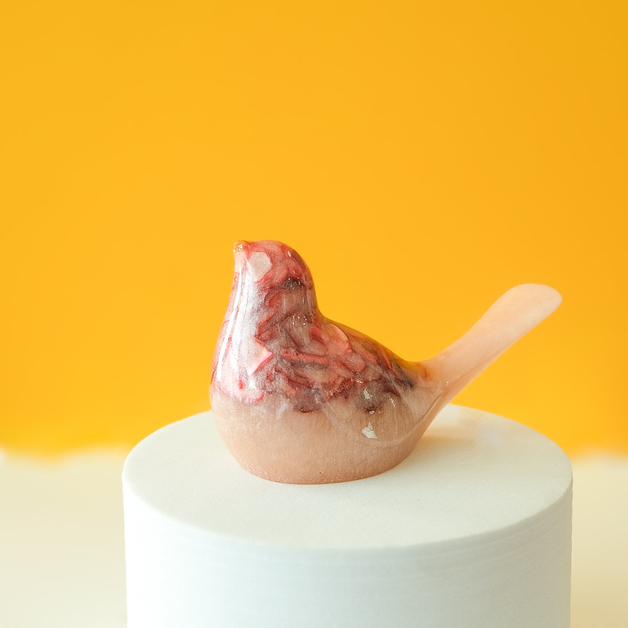 Pink Resin Bird Paperweight – Handmade Botanical Décor Gift | Acorn & Artisan