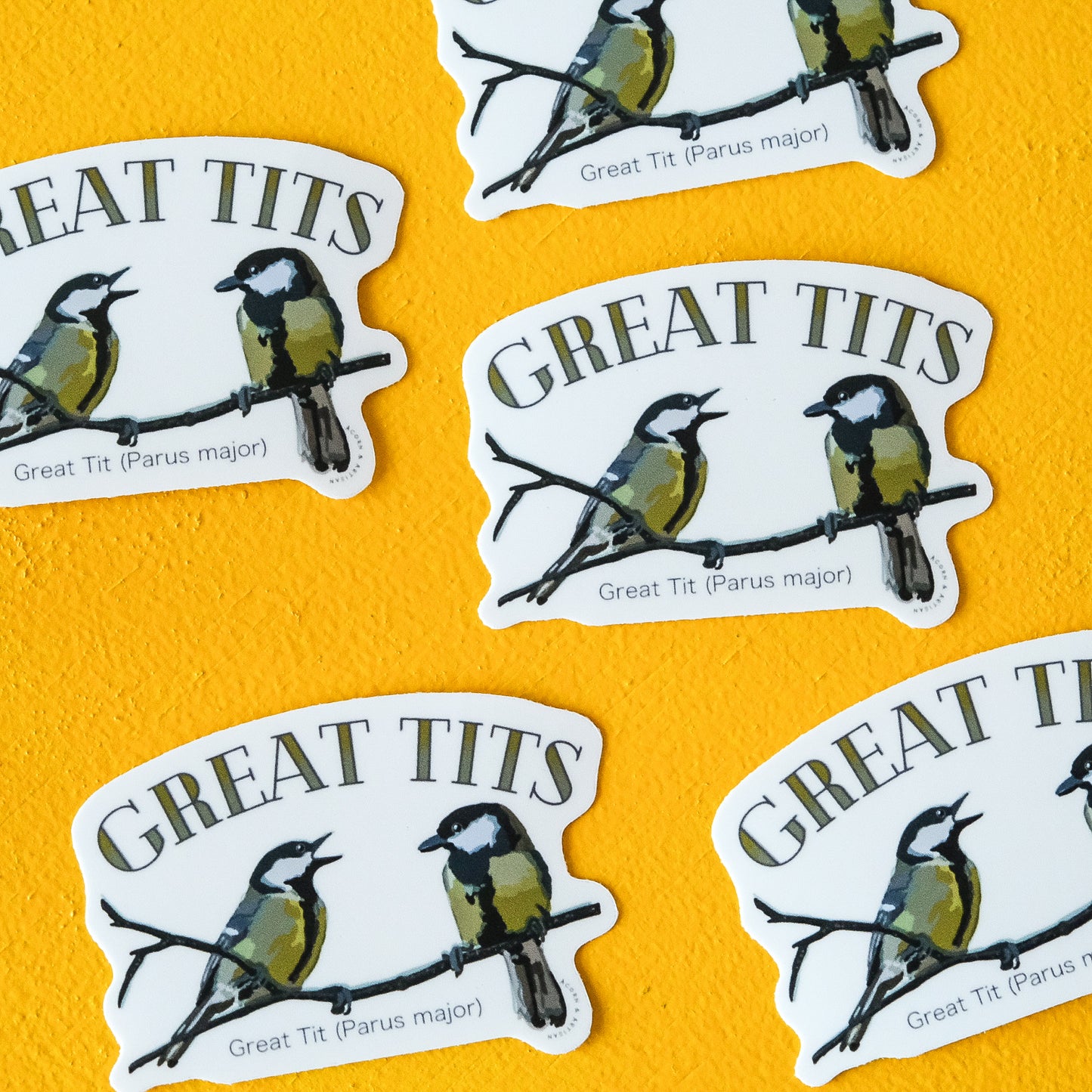 Great Tits Sticker – Funny Bird Lover Vinyl Decal | Acorn & Artisan