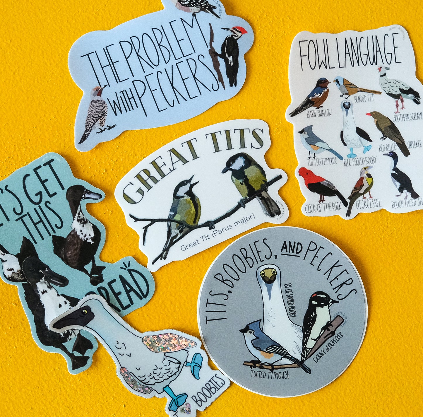 Great Tits Sticker – Funny Bird Lover Vinyl Decal | Acorn & Artisan