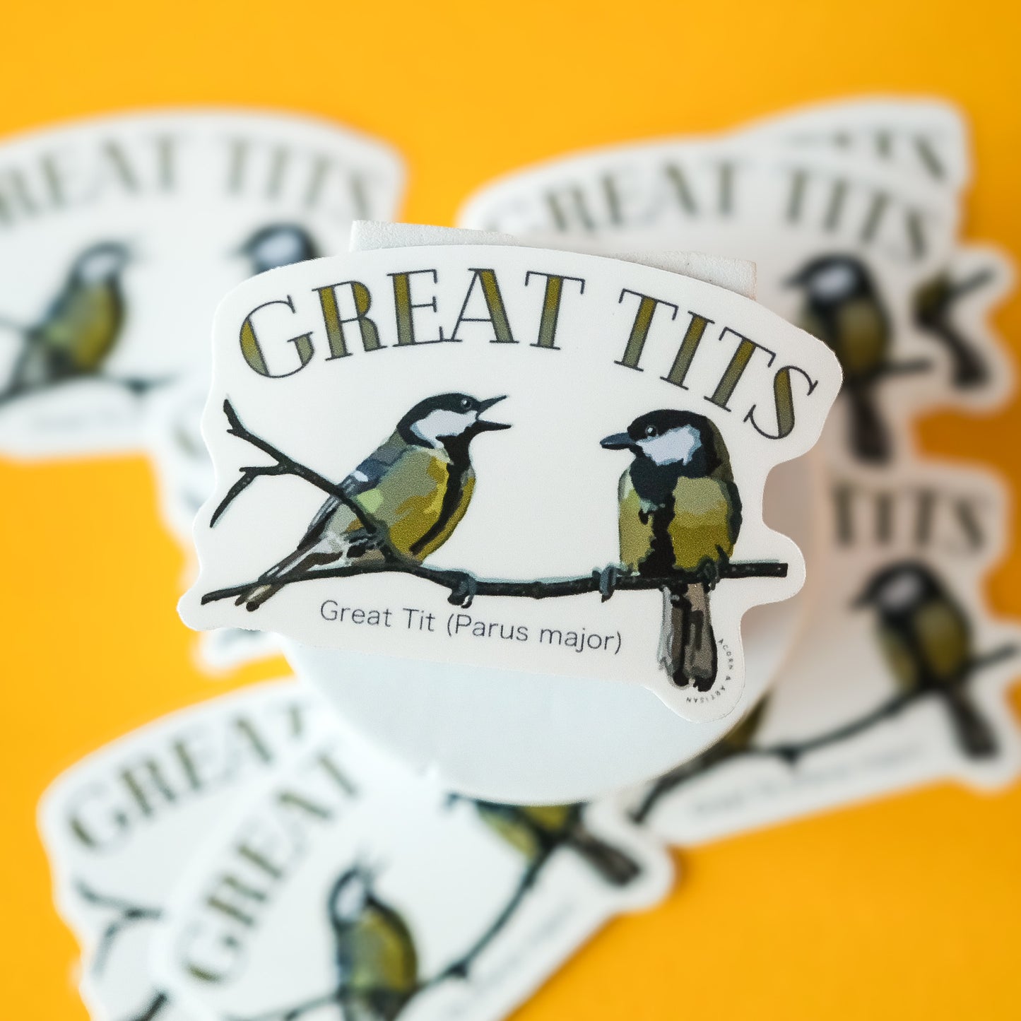 Great Tits Sticker – Funny Bird Lover Vinyl Decal | Acorn & Artisan