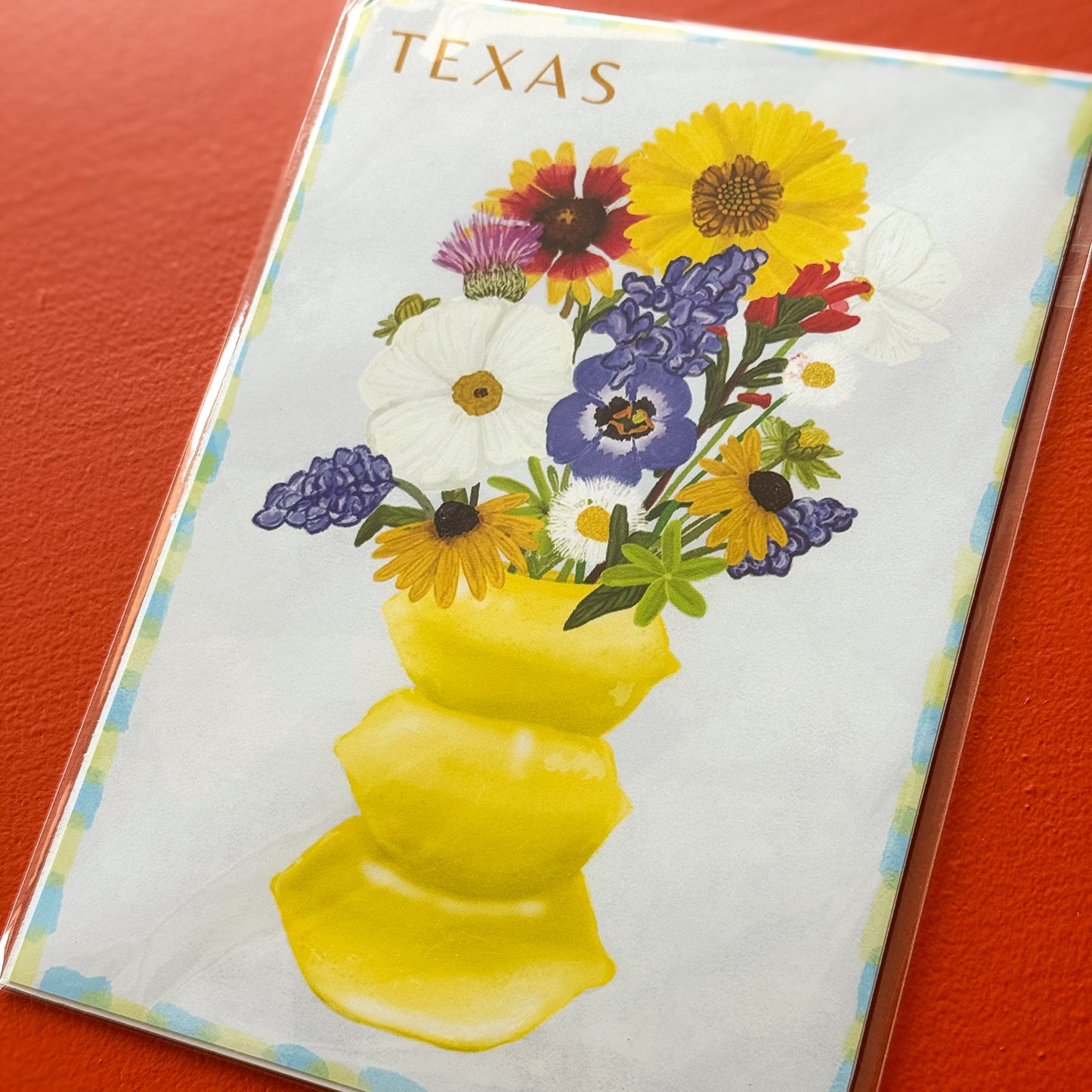 Texas Wildflower – Botanical Flower Illustration, Nature Wall Decor, Modern Cottagecore Home Gift