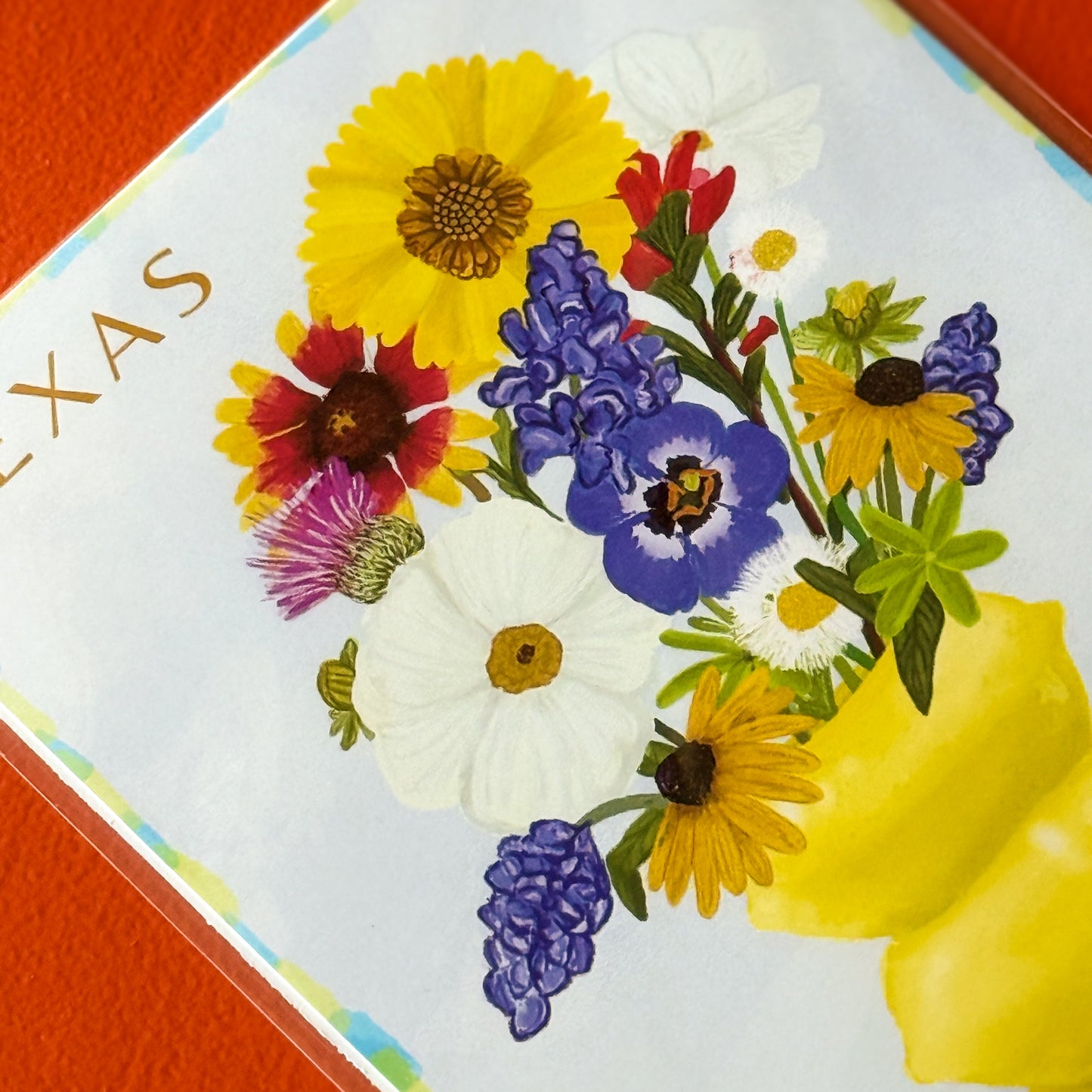 Texas Wildflower – Botanical Flower Illustration, Nature Wall Decor, Modern Cottagecore Home Gift