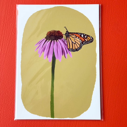 Monarch Butterfly Art Print – Coneflower Botanical Wall Décor | Acorn & Artisan