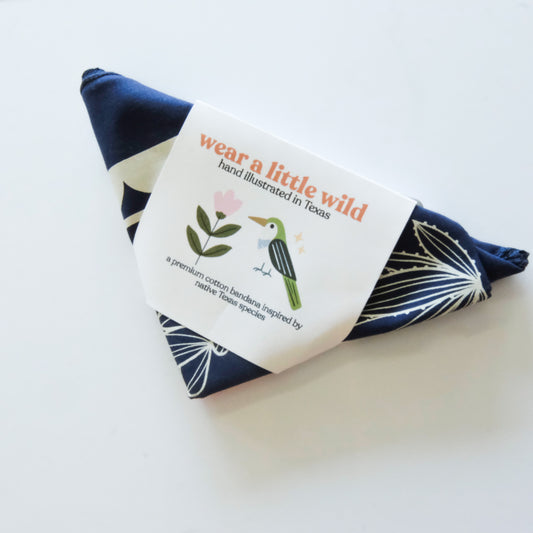 Mexican Long-Nosed Bat Bandana | Midnight Pollinator Cotton 22" × 22"