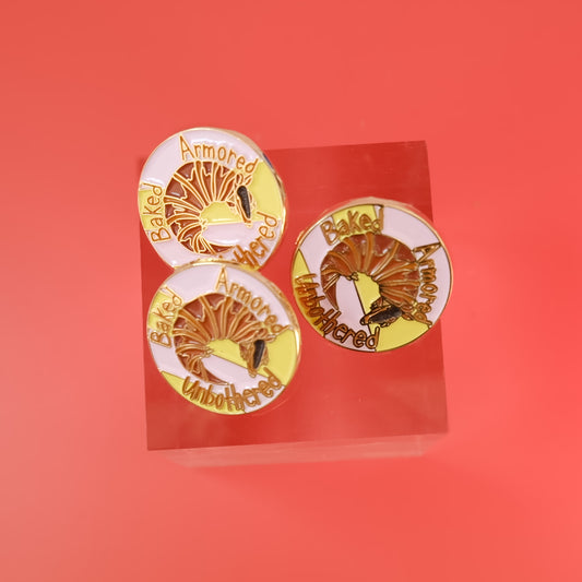 Armadillo Enamel Pin, Croissantadillo Design