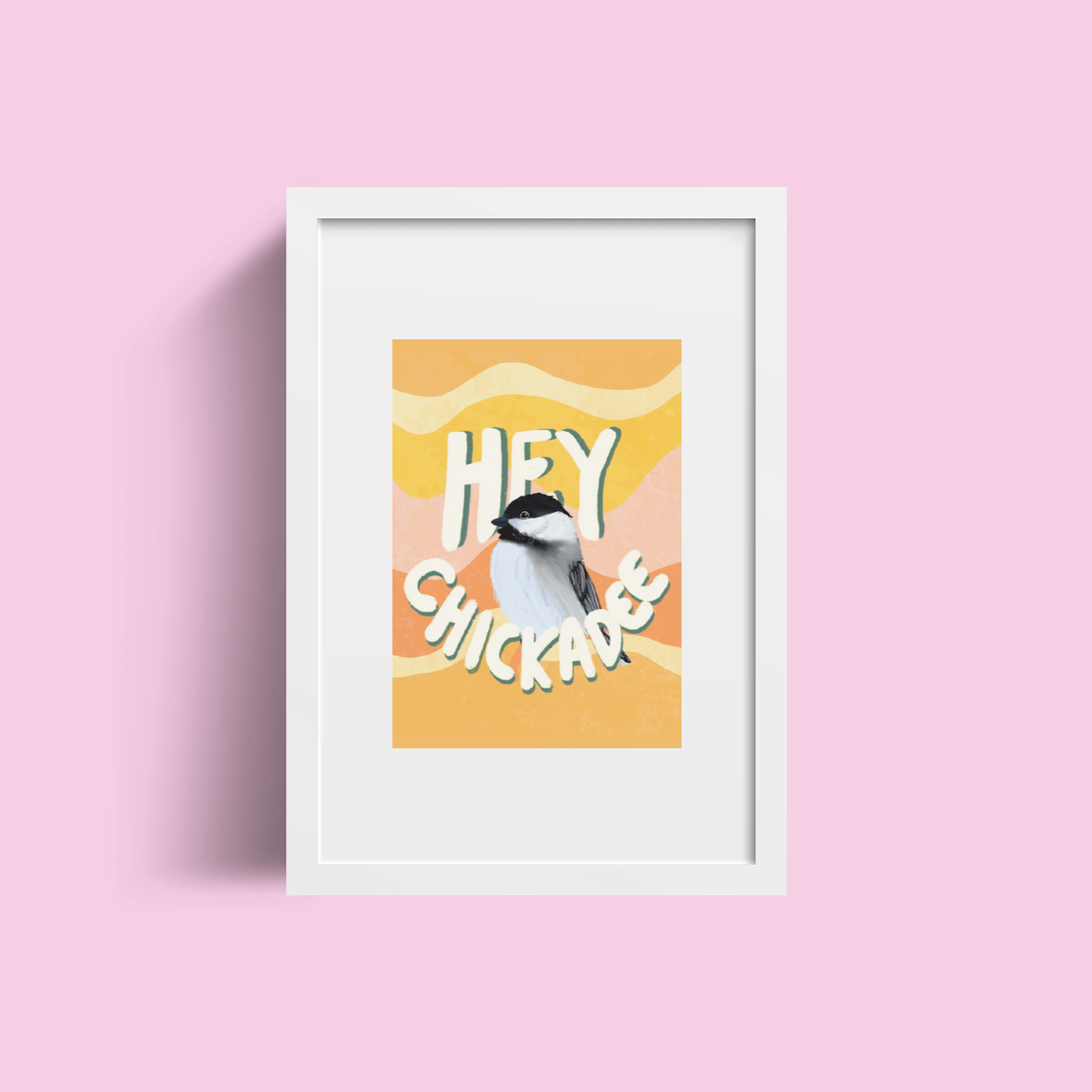 Hey Chickadee Art Print – Punny Bird Lover Wall Décor | Acorn & Artisan