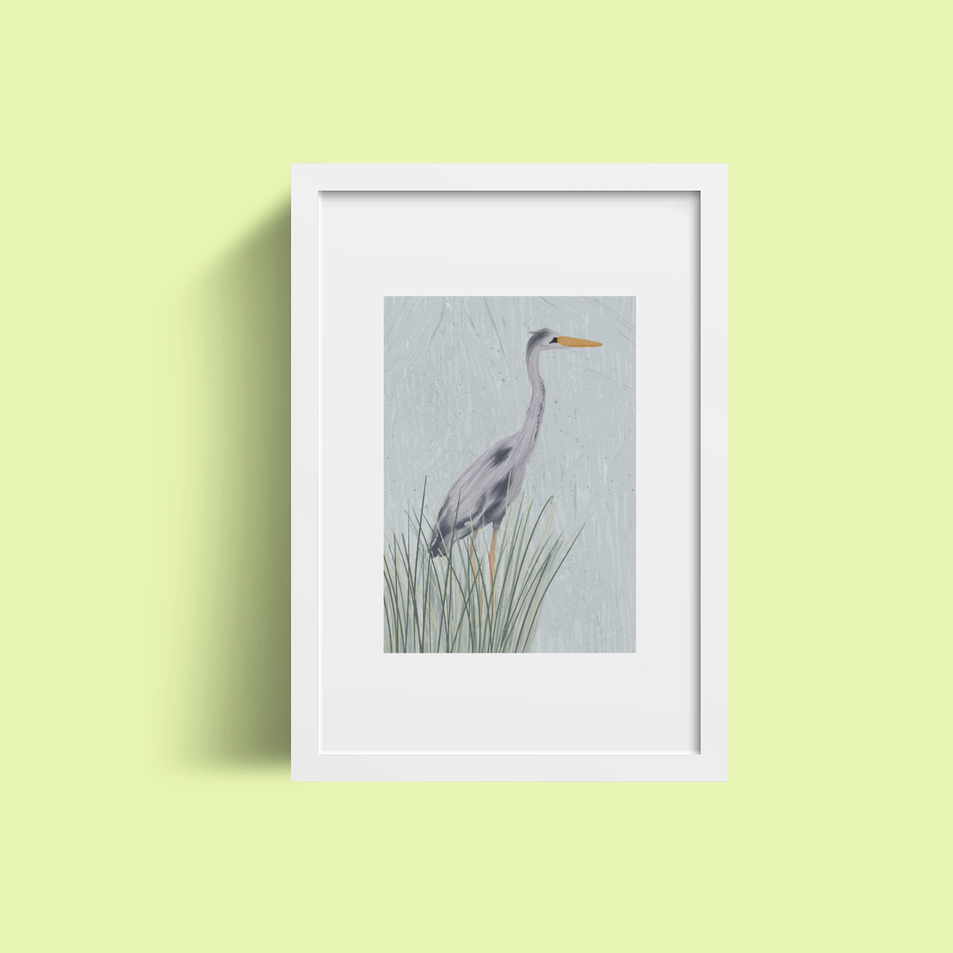 Great Blue Heron, Nature Wall Decor, Modern Cottagecore Home Gift