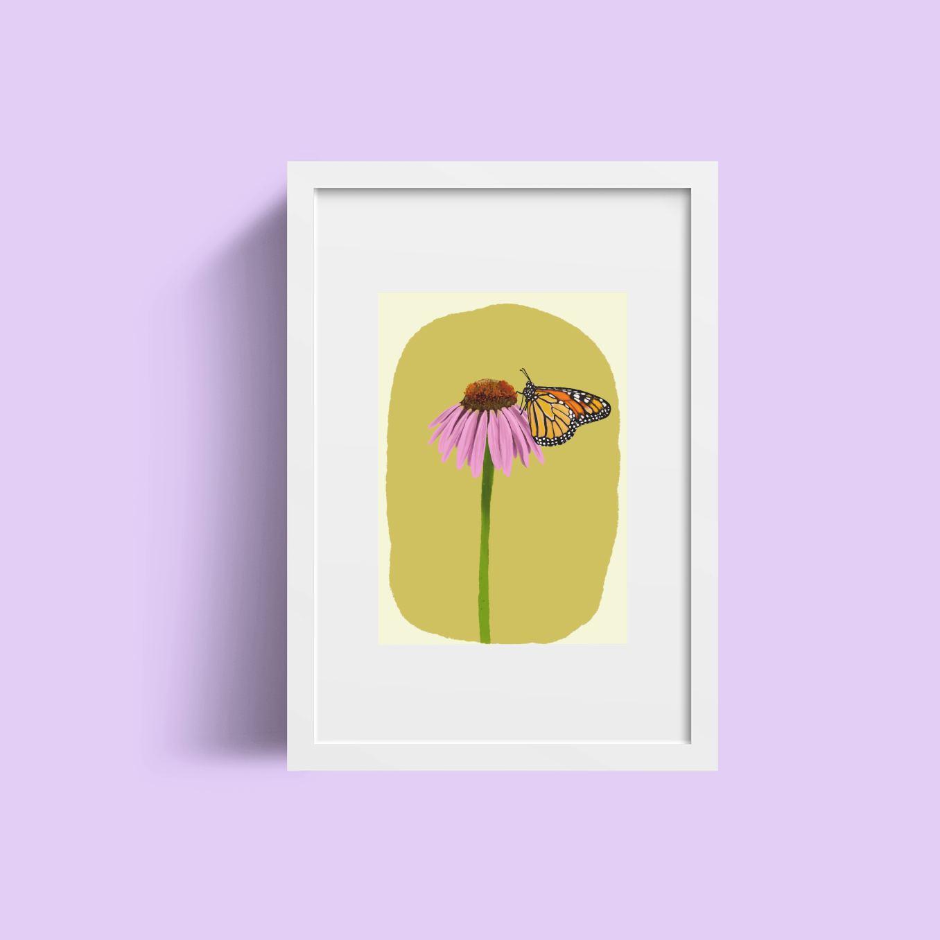 Monarch Butterfly and Coneflower Art Print