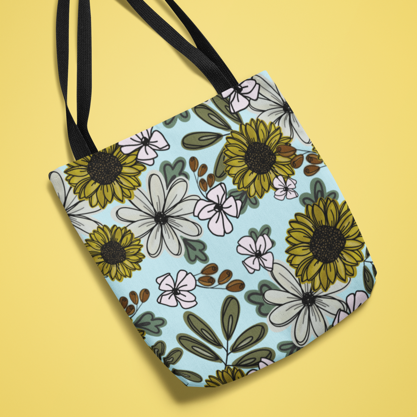 Sunflower Tote Bag – Floral Eco-Friendly Reusable Shopper | Acorn & Artisan