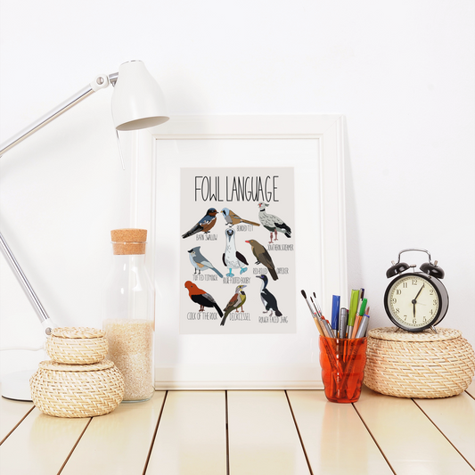 Art Print – Fowl Language Bird Illustration