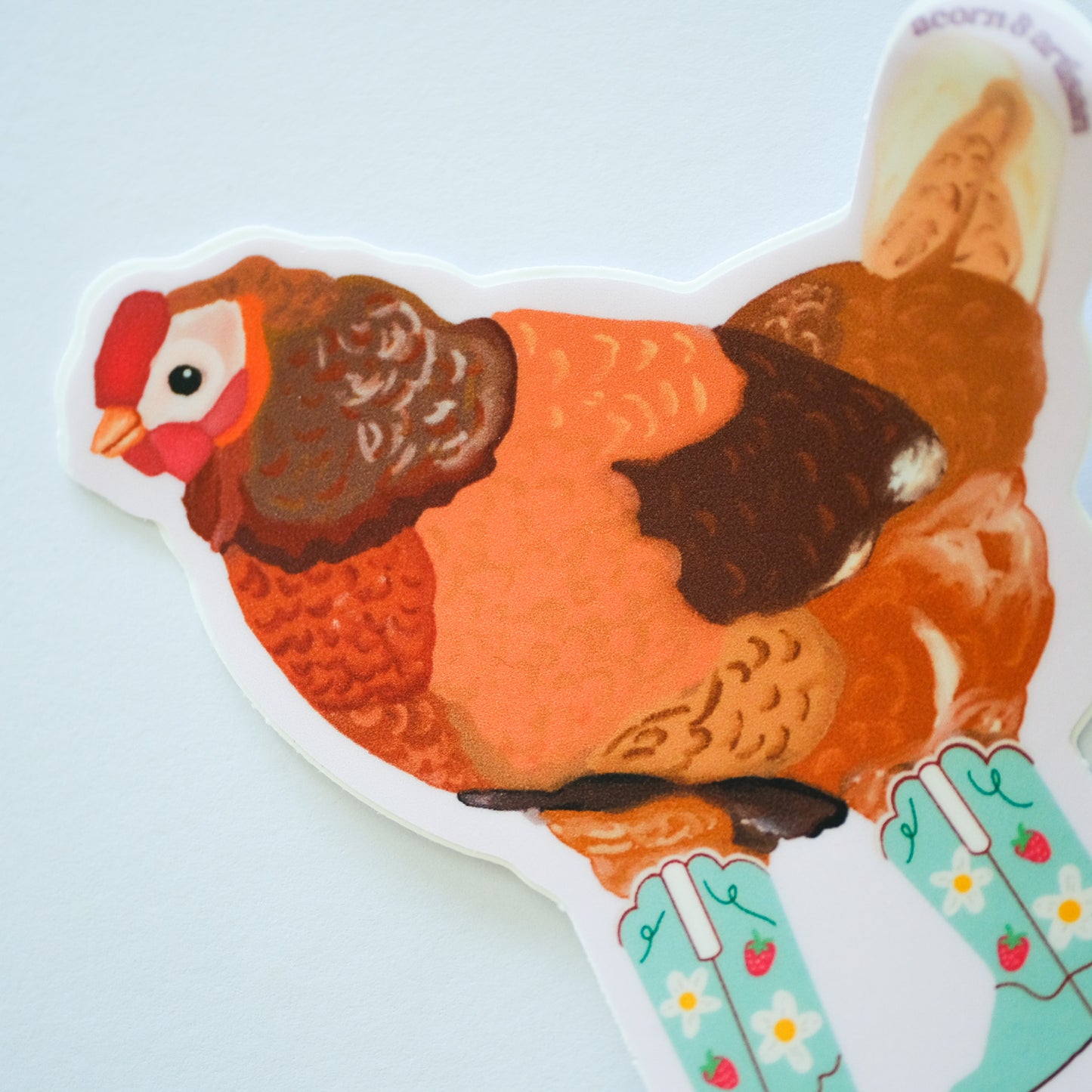 Cowgirl Chicken Vinyl Sticker | 3"