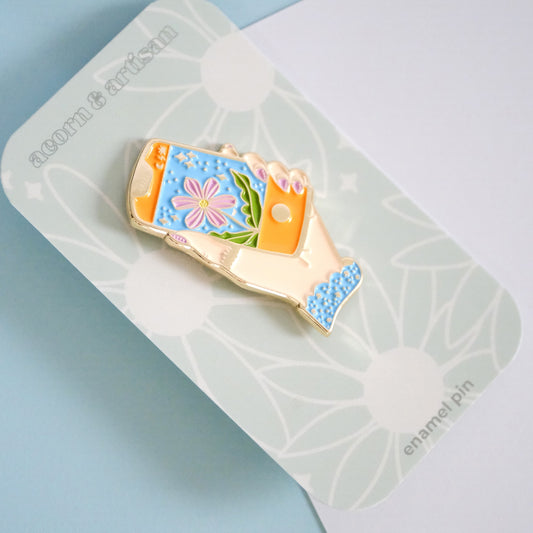 Taking Pictures of Flowers Enamel Pin