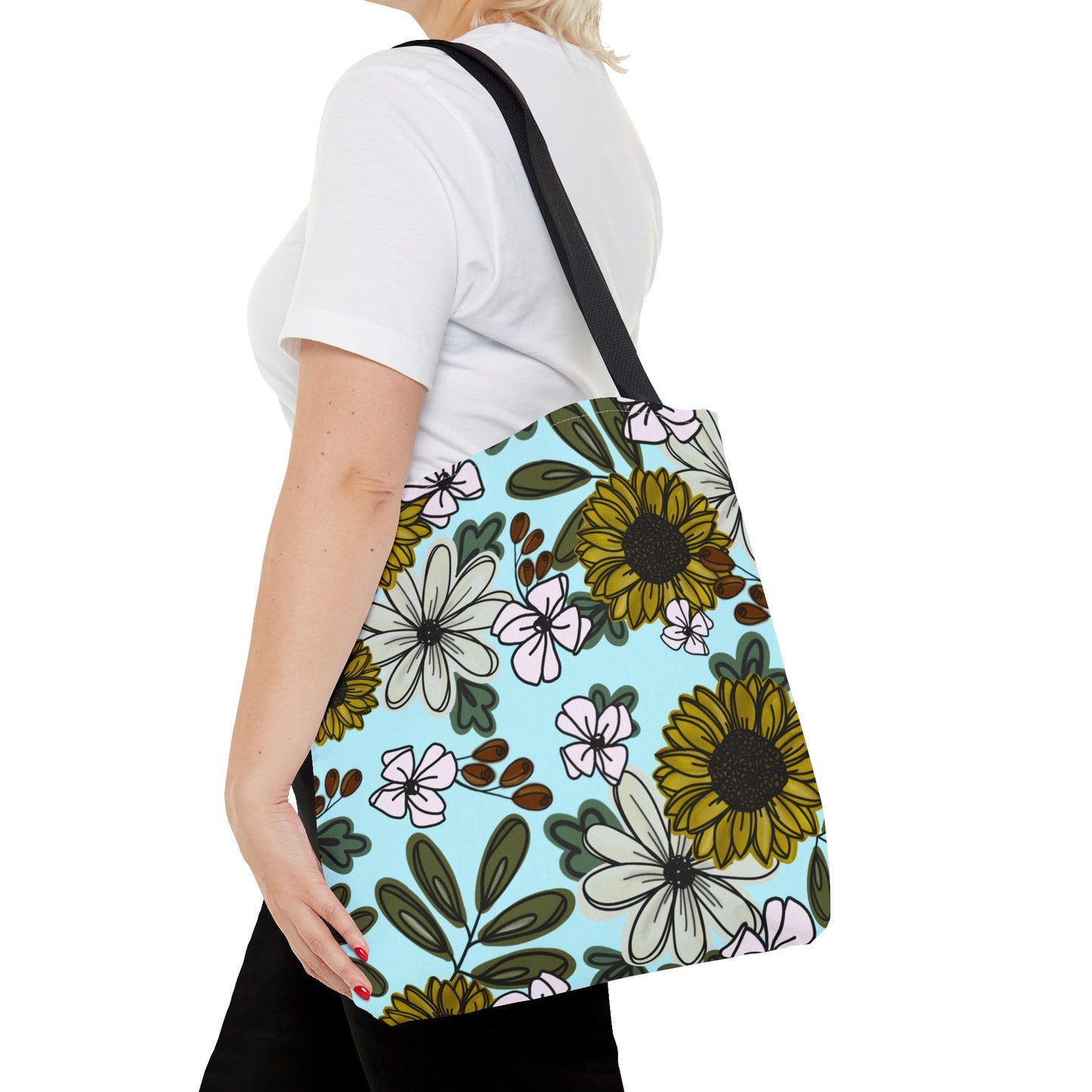 Floral Sunflower Canvas Tote Bag | Reusable Eco-Friendly Shopping Bag
