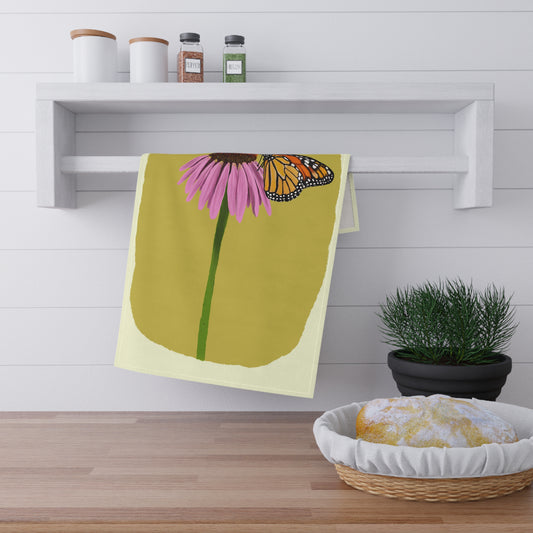 Charming Floral Tea Towels, Kitchen Décor, Gift for Gardeners, Butterfly Design, Home Accessories, Eco-Friendly Kitchenware