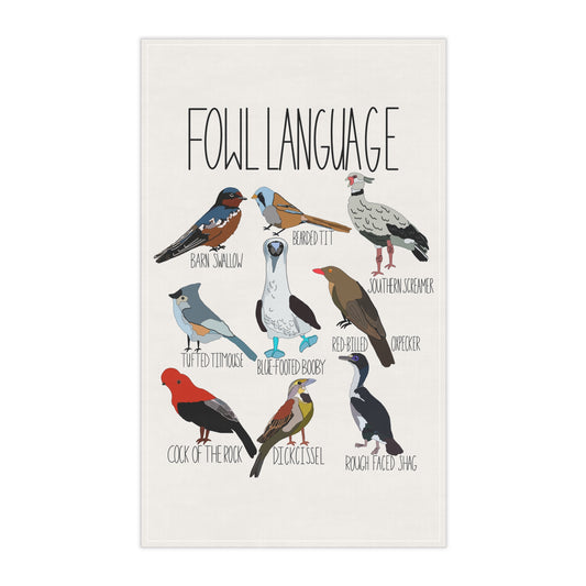 Fowl Language Tea Towel | Funny Bird Pun Kitchen Gift